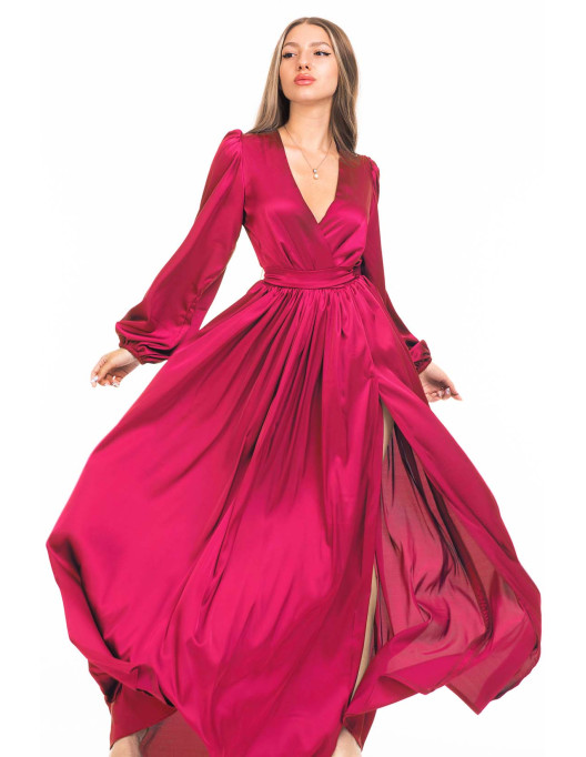 Rochie Siena din matase fucsia